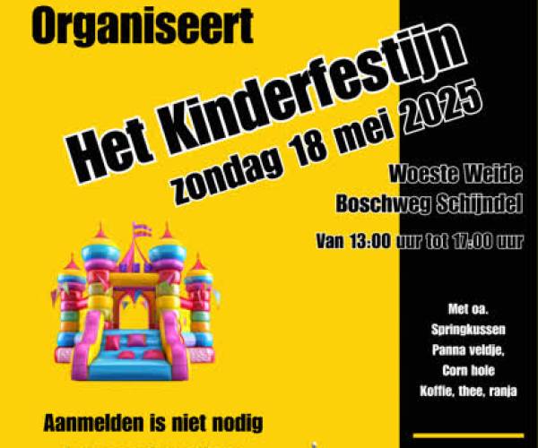 Stichting Rondom d'n Toren pakt uit voor Kinderfestijn op de Woeste Weide