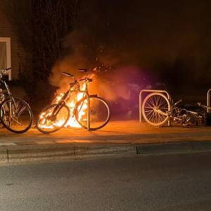 Brandende fietsen in Sint-Oedenrode