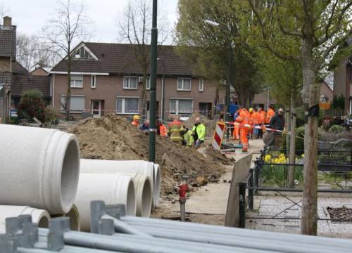 Gaslek in Michiel de Ruyterstraat in Schijndel