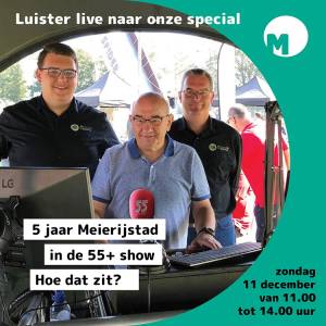 Zondag een speciale uitzending van de 55 Plusshow