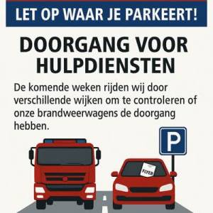 Brandweer controleert op een goede doorgang
