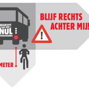 Dodehoeksticker op bussen: ' als jij de chauffeur ziet, ziet hij jou ook'